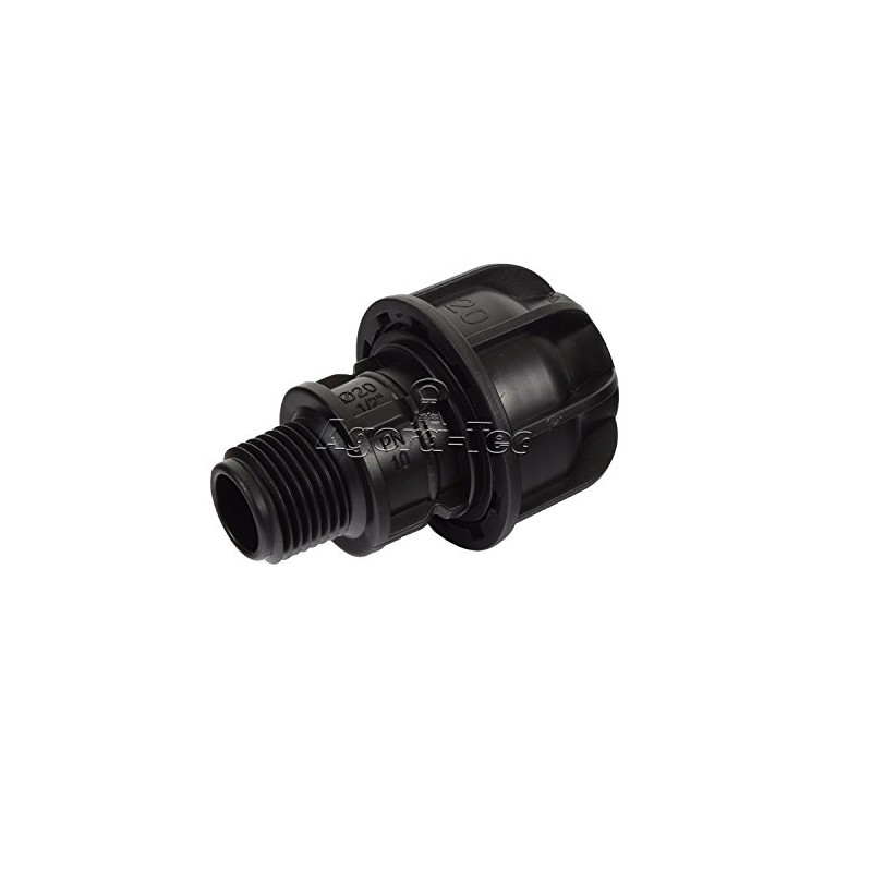 Agora-Tec PE Fitting Coupling 20 mm x 1/2 Inch Male
