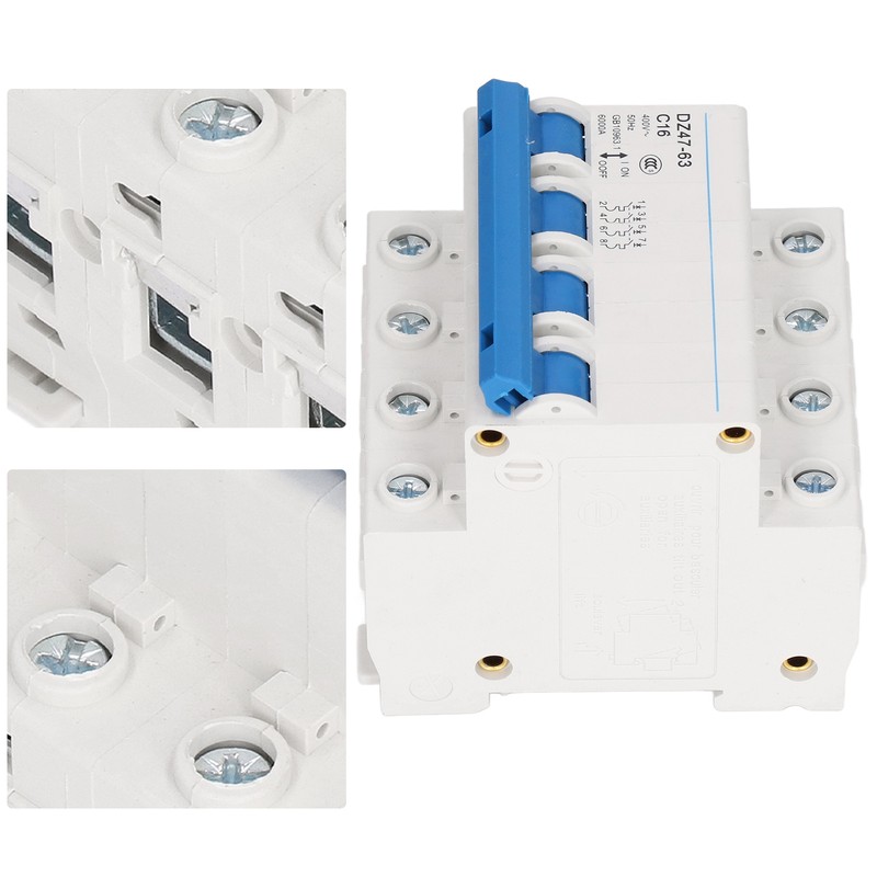 4P Miniature Circuit Breaker DIN Rail Mount Low Voltage Air