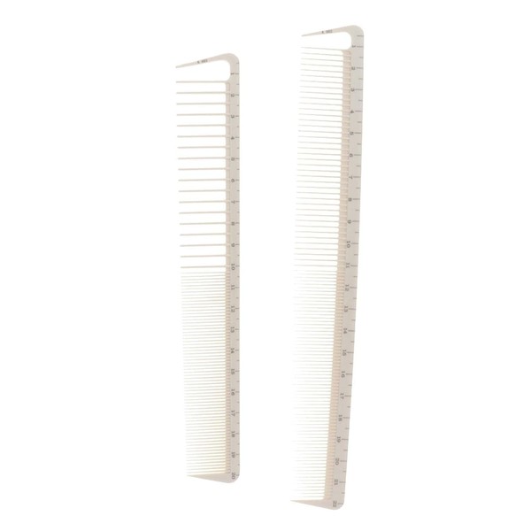 Professionelles Haarschneide-Set, Salon-Haarstyling-Maßkämme, Anti-Friseur-Kämme, Styling-Werkzeuge, Weiß, 2 Stück