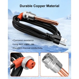 Engine Block Heater, Engine Block Immersion Heater Fits for Ford 7.3L Lincoln Mercury Detroit Diesel International Caterpillar Hino Mack Nissan, 3/4" NPT Thread 120V 1000W