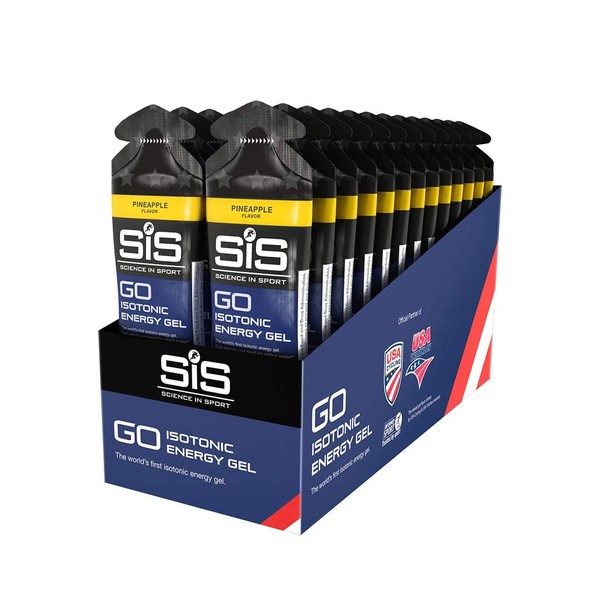 SIS Isotonic Energy Gels, 22g Fast Acting Carbohydrates, Performance & Endurance Sport Nutrition for Athletes, Energy Gels for Running, Cycling, Triathlon, Pineapple - 2 oz - 30 Pack