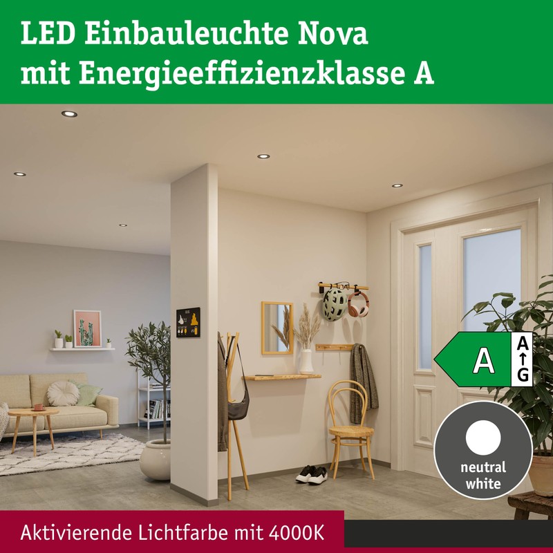 Paulmann Nova Coin 92455 LED Recessed Light Round 84 mm