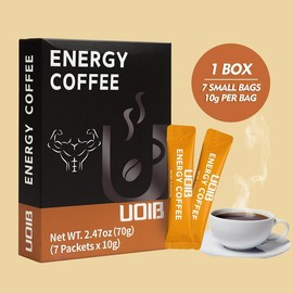 UOIB 【$2.99】UOIB Energy Coffee - 1 Box/7 Packs - Natural Beverage for Men and Women, Enriched with Maca and 85 Trace Elements, Provides Energy, Rich Flavor, Instant - Specification: 2 week (2box)