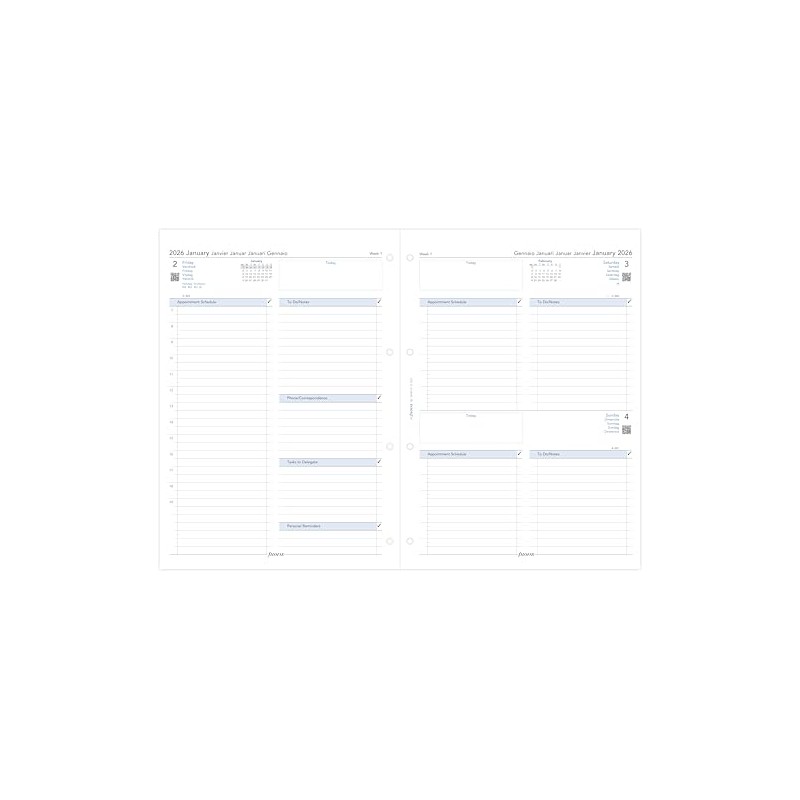 Filofax A4 day per page 5 language appointments 2026 diary