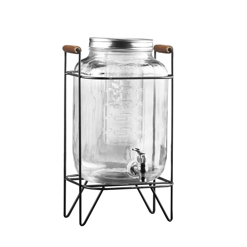 Style Setter 210741-GB 2 Gallon Infuser Glass Beverage Dispenser with