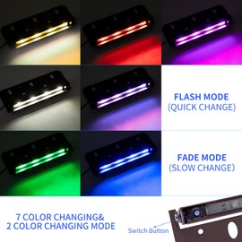 Kwinmyso 8 Packs 7inch 3W RGBW LED Hardscape Lighting,Color Changing Retaining Wall Light,Low Voltage Landscape Lights,12V AC/DC,Swivel LED Paver Lights,Outdoor Step Light 50,000 Hours Lifespan