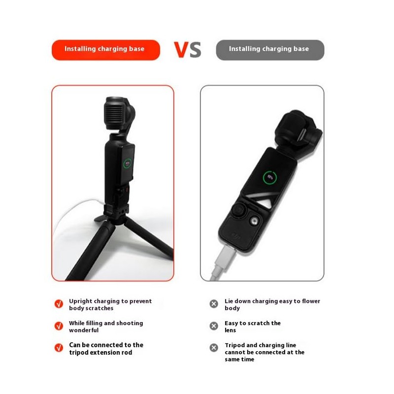 Osmo Pocket 3 Adapter Mount, Charging Base, Mount Adapter, Includes