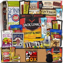 Man Cave Gift Box, Variety Pack (20 Count) Snack Care Package, Gift for Him, College Student, Birthday, Father's Day, Dad