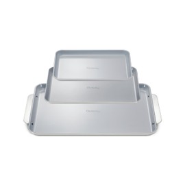 Caraway Non-Stick Ceramic Baking Sheet Trio - Naturally Slick Ceramic Coating - Non-Toxic, PTFE & PFOA Free - 18 x 13" Large, 15 x 10" Medium, & 9" x 13" Small - Gray