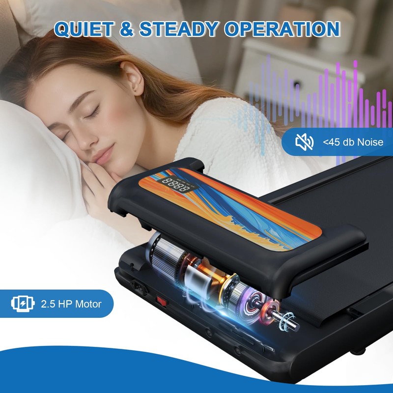 Treadmill with Handles, Folding Foldable Electric Treadmills for Home Small,