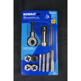 KOBALT 10 PC TAP & DIE SET- SAE #5036560 #449 K5 NEW
