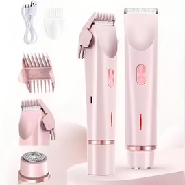 Bikini Trimmer for Women – Waterproof Electric Shaver for Smooth Skin, Rechargeable Body Hair Remover, Painless Double-Headed Epilator for Bikini Line & Face, Cordless & Travel-Friendly
