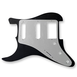 VANSON Premium Quality Scratchplate Pickguard DIRECT FIT for USA, MEX Fender Stratocaster Strat, HSS (1 Ply, Matt Black)