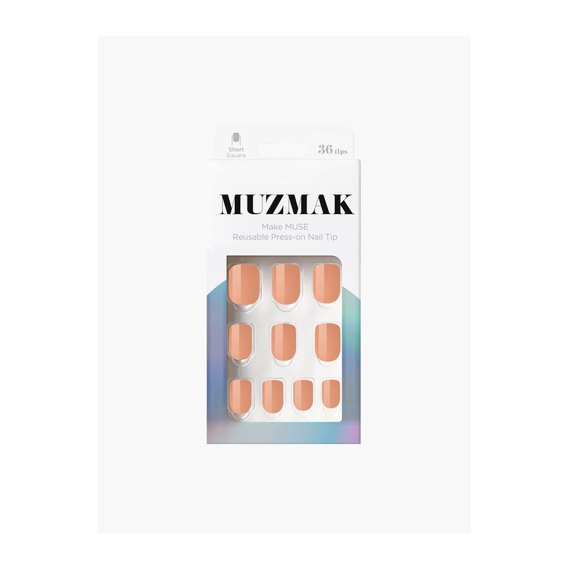 Reusable Nail Tip Royal Milk Tea (Short Square) / 리유저블