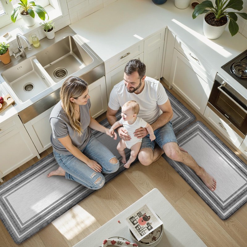 KIMODE Anti Fatigue Kitchen Mats for Floor 2 Piece, Cushioned