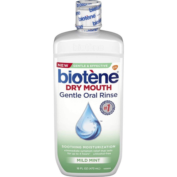 Biotene Dry Mouth Gentle Oral Rinse Soothing Moisturization, Mild Mint, 16 fl oz