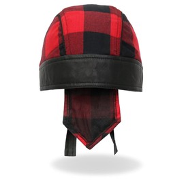 Hot Leathers HWH1108 Red Buffalo Plaid Headwrap - One Size Fits Most