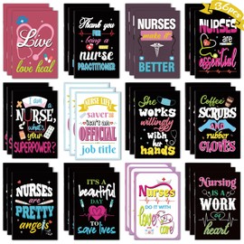Renbuzhu 36PCS Black Nurses Week Gifts Bulk 2024 Notebooks - Mini Journal Pocket Notepads for Appreciation, Graduation, Medical Student Nursing Office Party Supplies