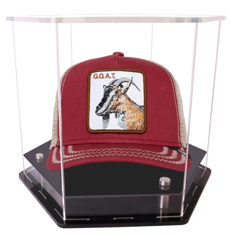 Hat Display Case,Baseball Cap hat Box,Hexagons Clear Acrylic Display Case