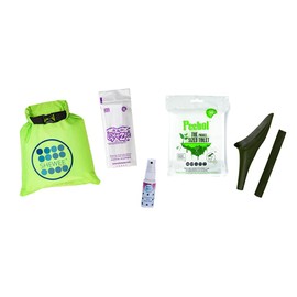SHEWEE Flexi Travel Pack - Includes Reusable Pee Funnel, Peebol Pocket Sized Toilet, Hand Sanitiser and Dry Bag (NATO Green)