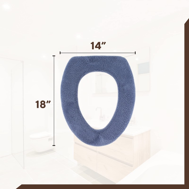 Soft Toilet Seat Cover - Plush, Thick Fabric Toilet Seat