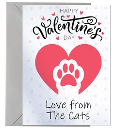 Happy Valentines Day Card From The Cats - Perfect for Cat Mum or Dad