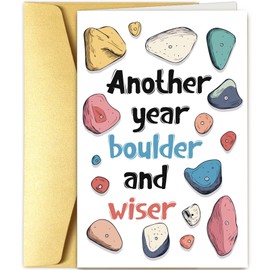 Goroar Funny Rock Climbing Bouldering Birthday Card, Birthday Card for Climbers, Boulder and Wiser