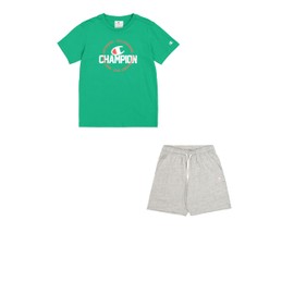 Champion Boy's Legacy Graphic Crewneck Set with Logo, Green (GS130), 9-10 Years