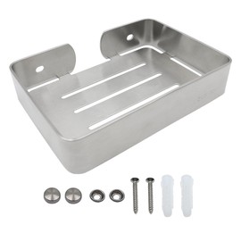 Shonmogar Soap Dish Stainless Steel Silver Soap Dish Holder Wall Mounted Shower Soap Holder with Screws, Sturdy Soap Dish for Bar Soap Stylish Soap Dish Holder for Shower Bathroom Kitchen Sink Tub