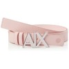 Armani Exchange Casual Leather, On Tone Logo Buckle Belt, pink