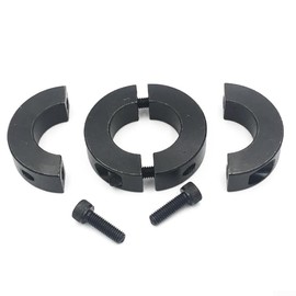 10-40mm Secure Shaft Clamping Ring, Double Split Shaft Collars, Shaft Collar Double Split Axle Collar Clamp Of Metal Set Screw, Black(40mm)