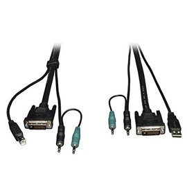 TRIPP LITE 15-Feet Cable Kit for B002-DUA2/B002-DUA4 Secure KVM Switches 15' (P759-015),Black