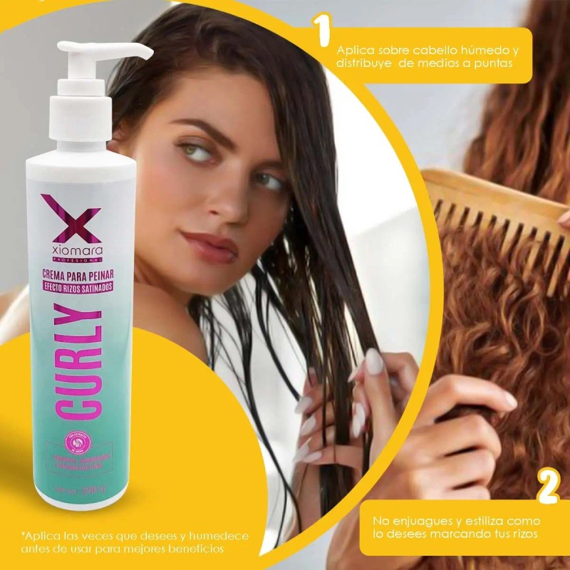 Crema Para Peinar Curly Para Rizos Satinados Xiomara 250g