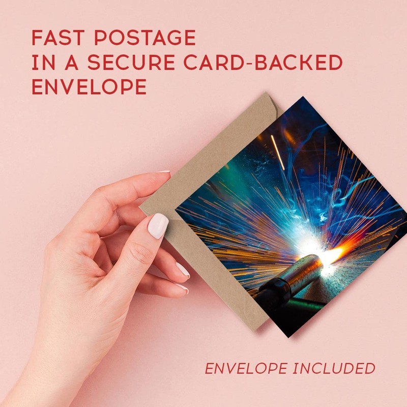 1 x Greeting Card Welding Welder Engineer - Blank Birthday