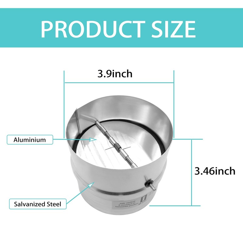 ANPTGHT 4 Inch Draft Blocker Backdraft Damper Duct Draft Stopper,