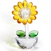 TOPZEA Crystal Sunflower Figurine, Glass Flower Collectibles Sunflower Ornament Status