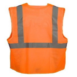 Classic High Visibility Hi Vis Safety Vest - Fluorescent - 100% Poly Knit (Medium, Fluorescent Orange)