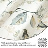 VOGOL Linen Textured Throw Pillow Covers, Grey Sparrows Print Soft