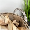 Wicker Lined Log Basket Classic Round Fireplace Storage Grey Woven