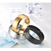 Titanium Steel Matte Black Ring Wedding Engagement Anniversary (Black, 9)