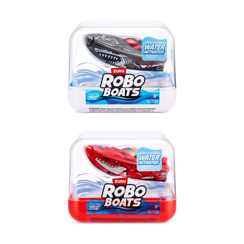 ROBO Alive ZURU Robo Boats, White Shark & Dino Shark