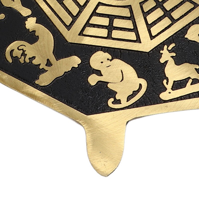 Bagua Mirror Strong Brass 12 Animal Signs Bring Auspiciousness Hermony