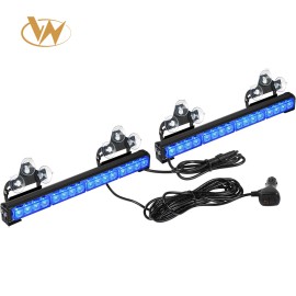 2x16.8 Inch Auto Interior Safety Lights 32LED 26 Flash Patterns Emergency Flashing Traffic Advisor Strobe Light Bar for AutosLight Color: Blue