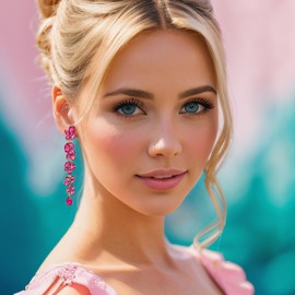 EVER FAITH Wedding Rhinestone Chandelier Dangle Earrings for Women, Crystal Art Deco Bridal Teardrop Marquise Long Drop Earring for Prom Hot Pink Gold-Tone