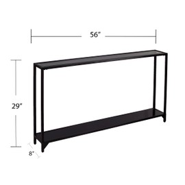 SEI Furniture Bergen Narrow Metal Console Table, Dining Room With Open Concept Living Space Glam Style Powder-Coated Iron, Black