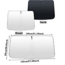 145X93cm Sonnenschutz Auto Frontscheibe Zusammenklappbarer Auto Windschutzscheibe Sonnenschirm Faltbar Sonnenschirm Auto Frontscheibe Innen für meisten Autos