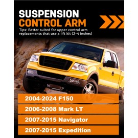 2-4" Front Upper Control Arms For 2004-2024 F150 with Ball Joint, 2PCS Adaption 2-4" Lift Suspension Kit Adjustable Red Control Arm