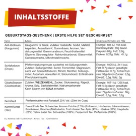 40. Geburtstag | Erste Hilfe Set Geschenk-Box, witziger Sanikasten | 8-teilig | Spaßgeschenk zum 40er Geburtstag