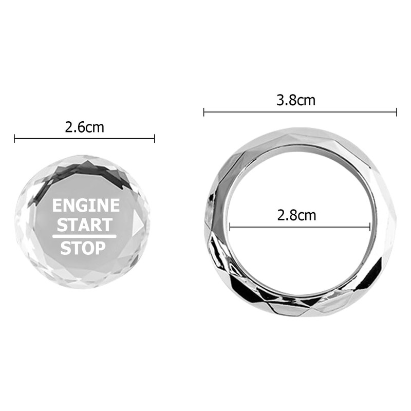 CGEAMDY Engine Start Button Cover, Diamond Car Engine Start Stop