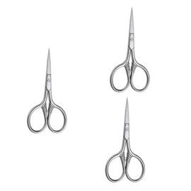 Healeved 3pcs Stainless Steel Beard Scissors for Men Trimming Shears for Facial Hair Grooming Sleek Silver Design for Precise Cutting and Styling